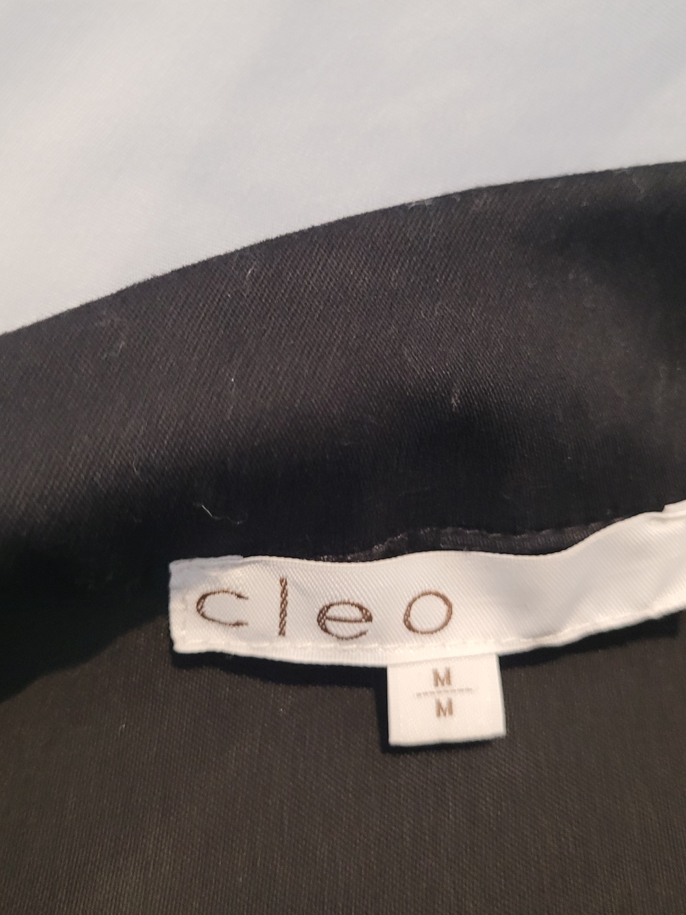 Cleo Black Cropped Button-Front Jean Jacket.Strech Size Medium - Picture 8 of 13